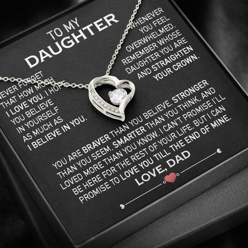 Larvincy To My Daughter Necklace From Dad With Heartfelt Message & Elegant Box, Gifts For Daughter From Father, Beautiful Jewelry Gift From Love Daddy On Graduation, Birthday, Wedding, Christmas - Image 3